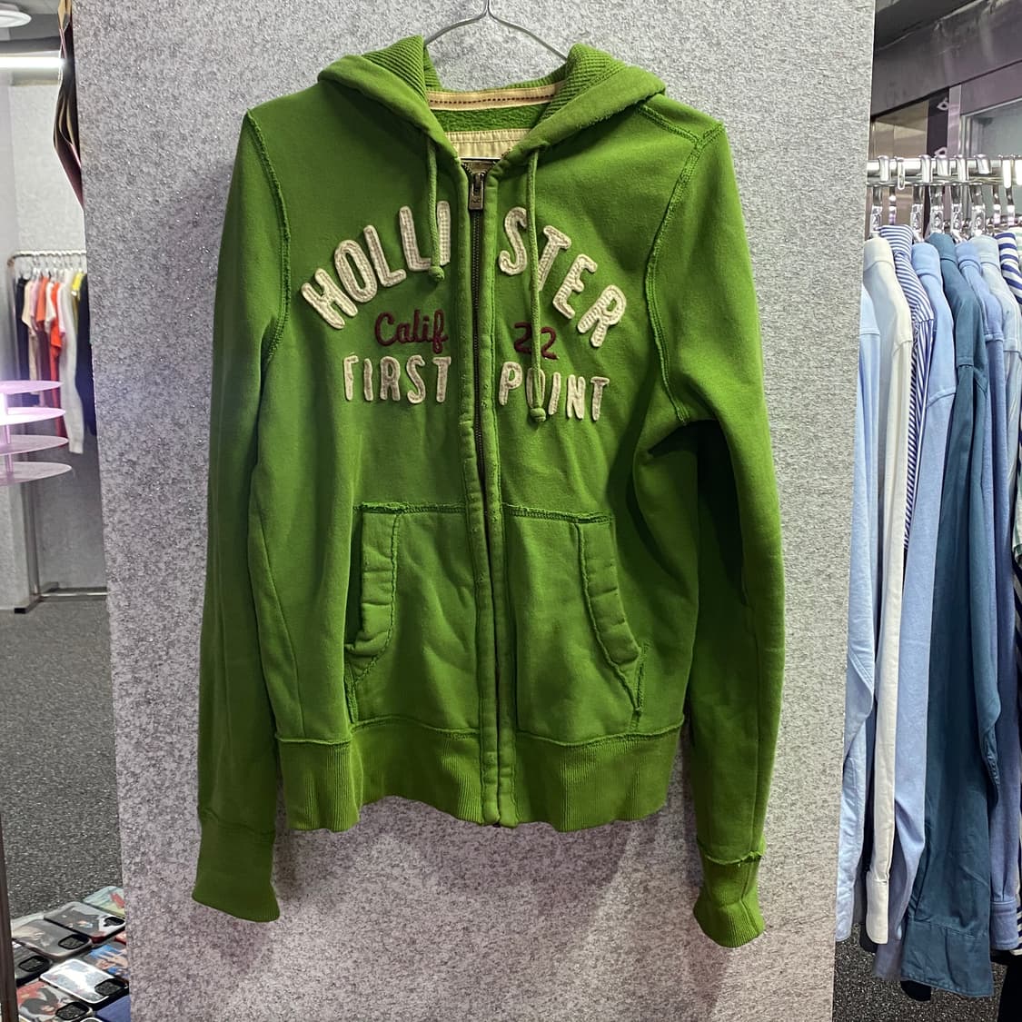 홀리스터 아치로고 그린 후드집업 B3136 상품이미지2