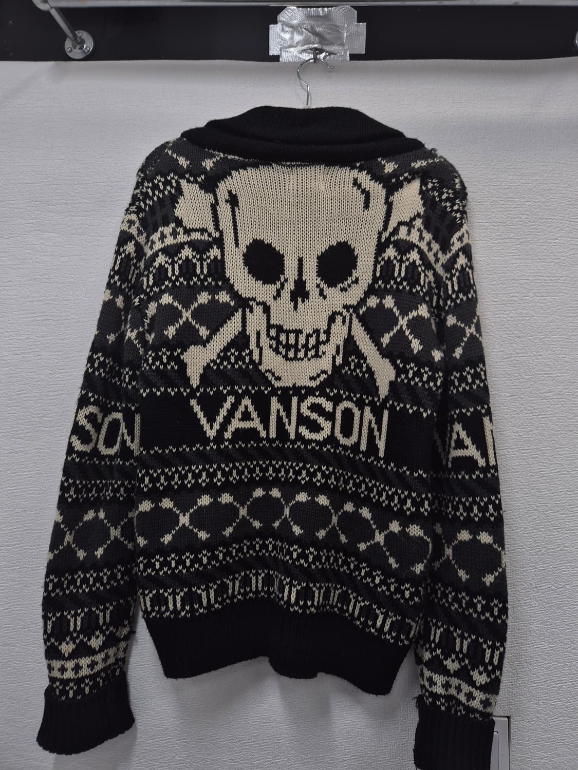 밴슨 VANSON 스컬 코위찬 헤비울 스웨터 집업 니트 / M(정품) 상품이미지2