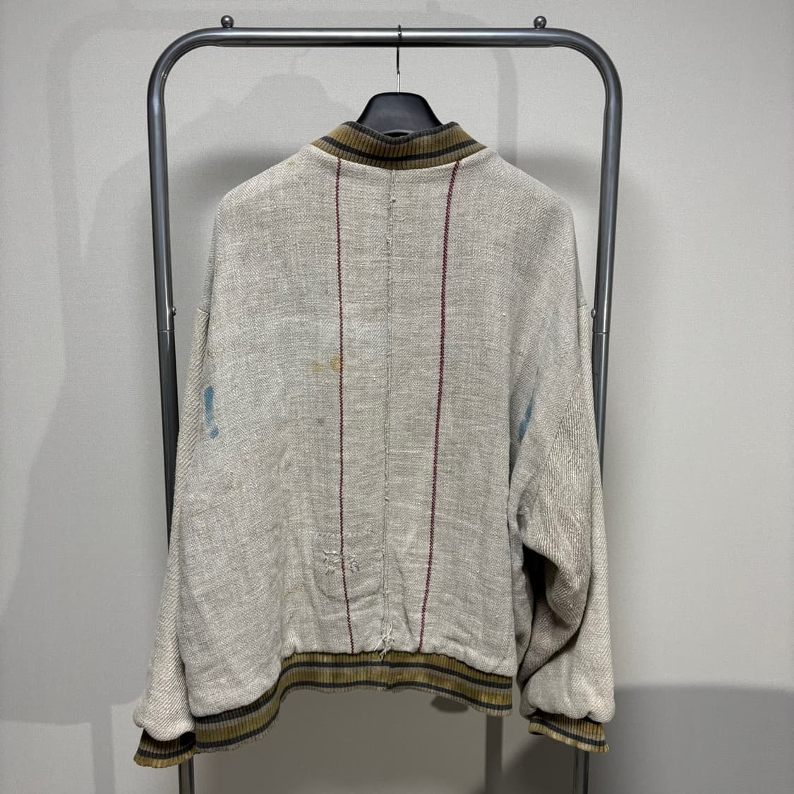 os) polyhedron 폴리헤드론 디스트레스드 오버 사이즈 봄버 자켓 상품이미지4