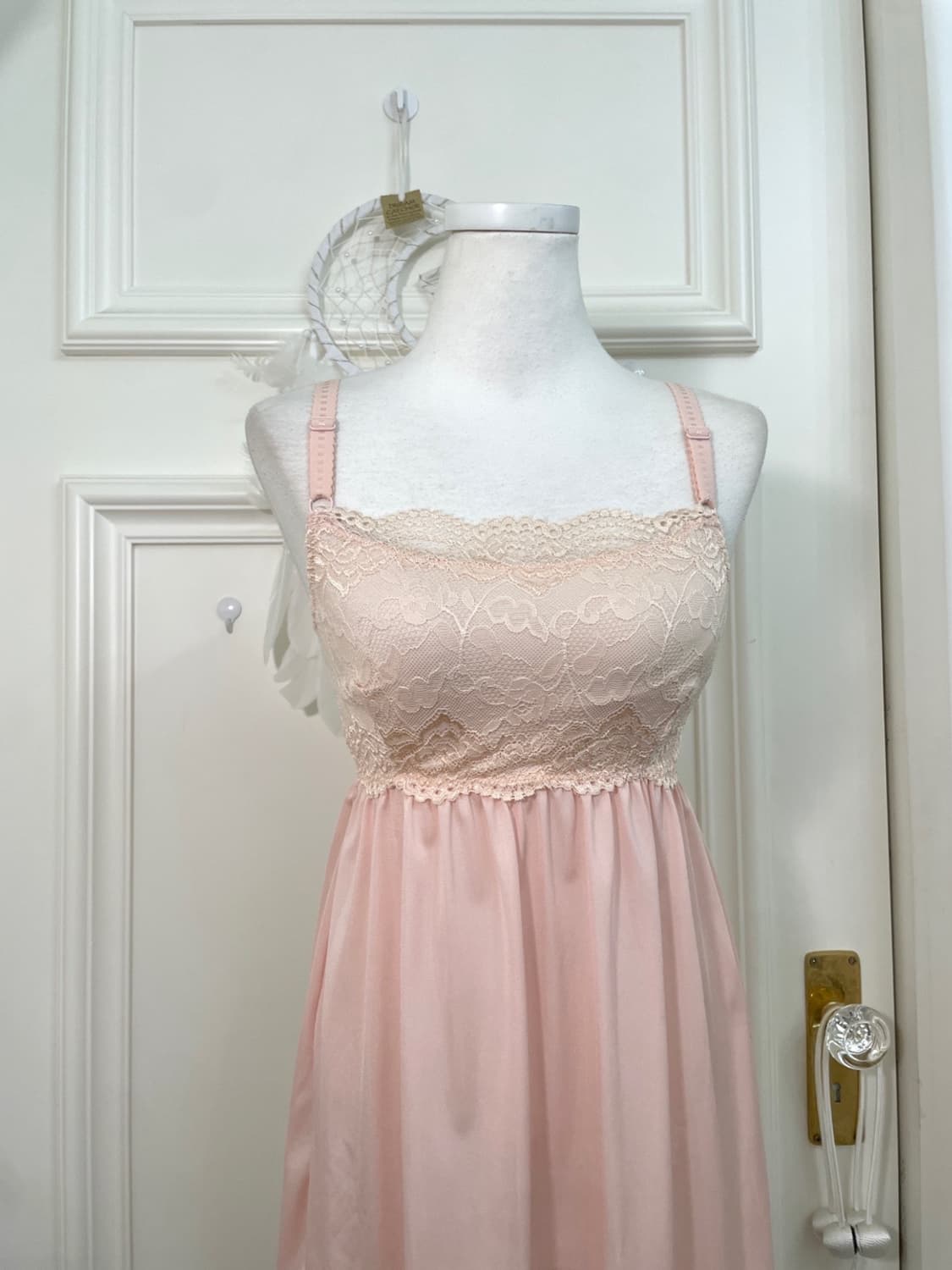 coralpink lace satin slip opc 상품이미지5