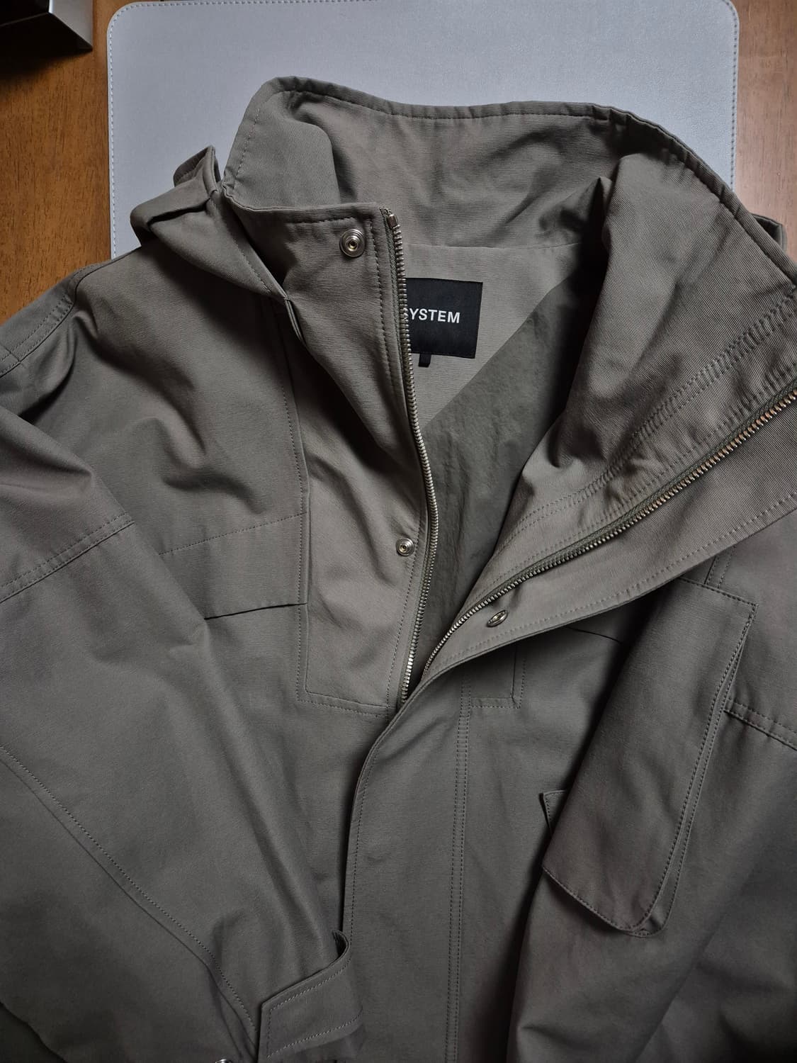 시스템옴므 오버사이즈 후드 점퍼 세피아그레이 상품이미지5