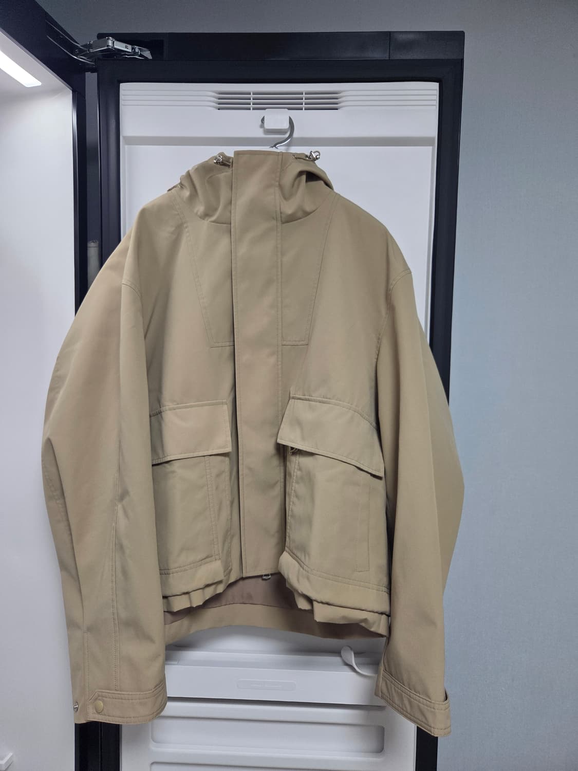 솔리드옴므 후드 쉘파카 50 베이지 상품이미지1