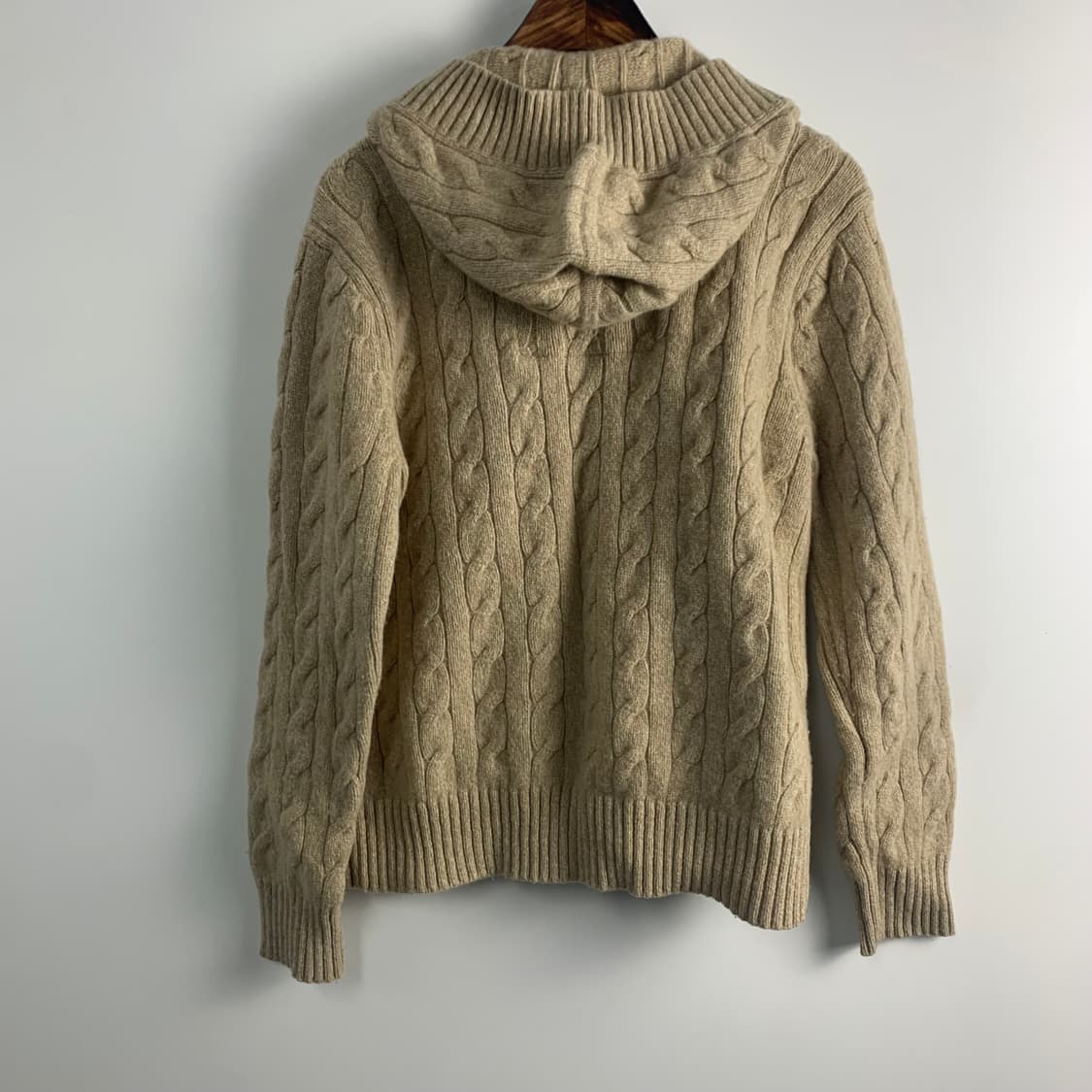 티니위니 베이지 꽈배기 니트 후드 가디건 상품이미지3