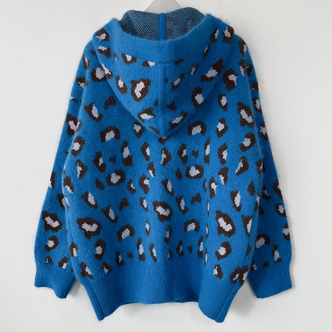 SJYP 레오파드 패턴 니트 후드 가디건 상품이미지4