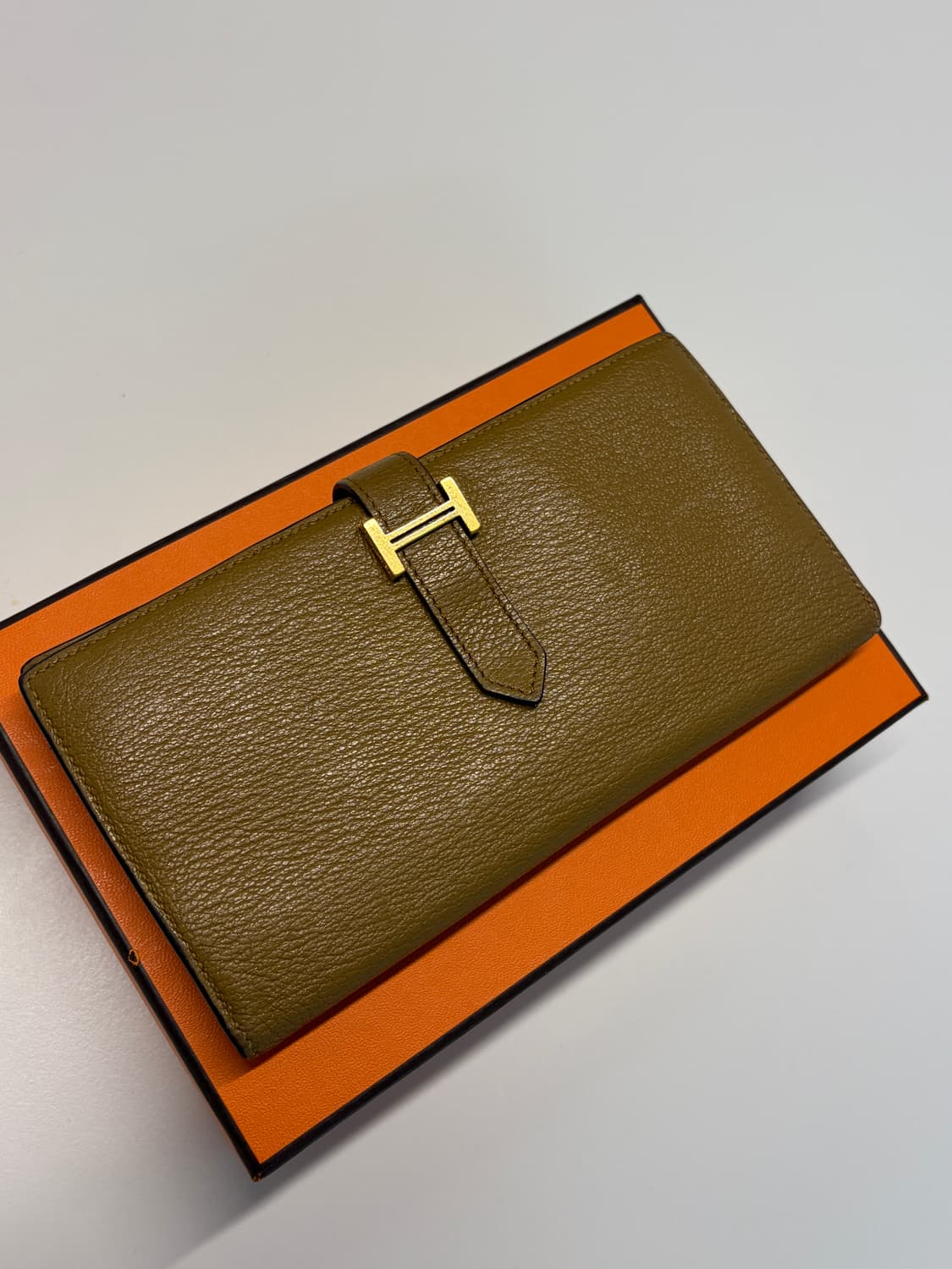 에르메스 미조레 베안 장지갑 카멜 금장 상품이미지2