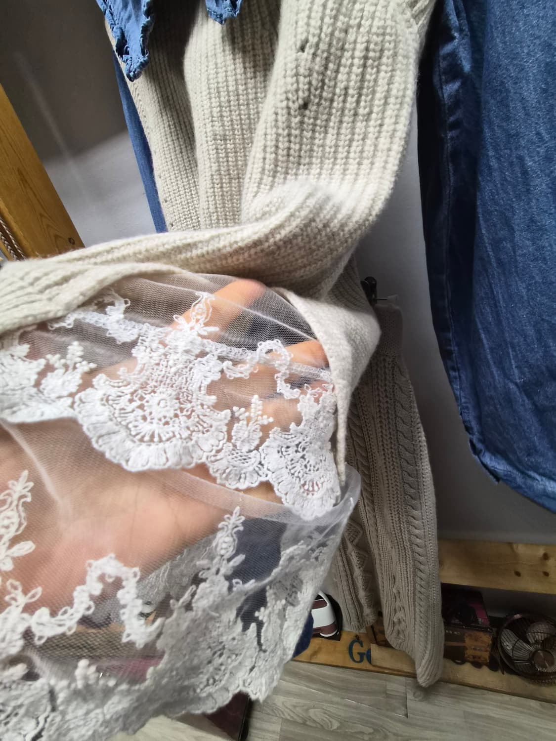 마크제이콥스프릴데님. 레이스니트. 니트케이블 롱스커트 상품이미지3