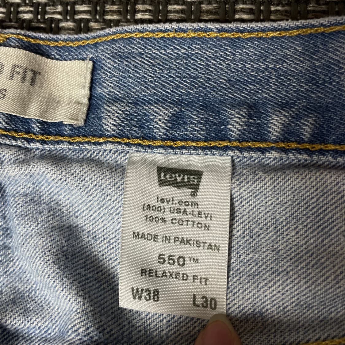 (38) 리바이스 550 38X30 릴렉스드핏 연청 데님 팬츠 상품이미지4