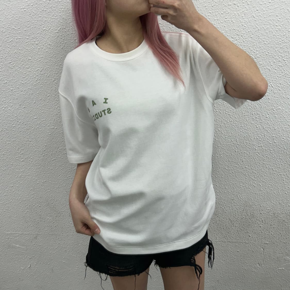 아이앱스튜디오 말차맛 로고 화이트 반팔 L 상품이미지1