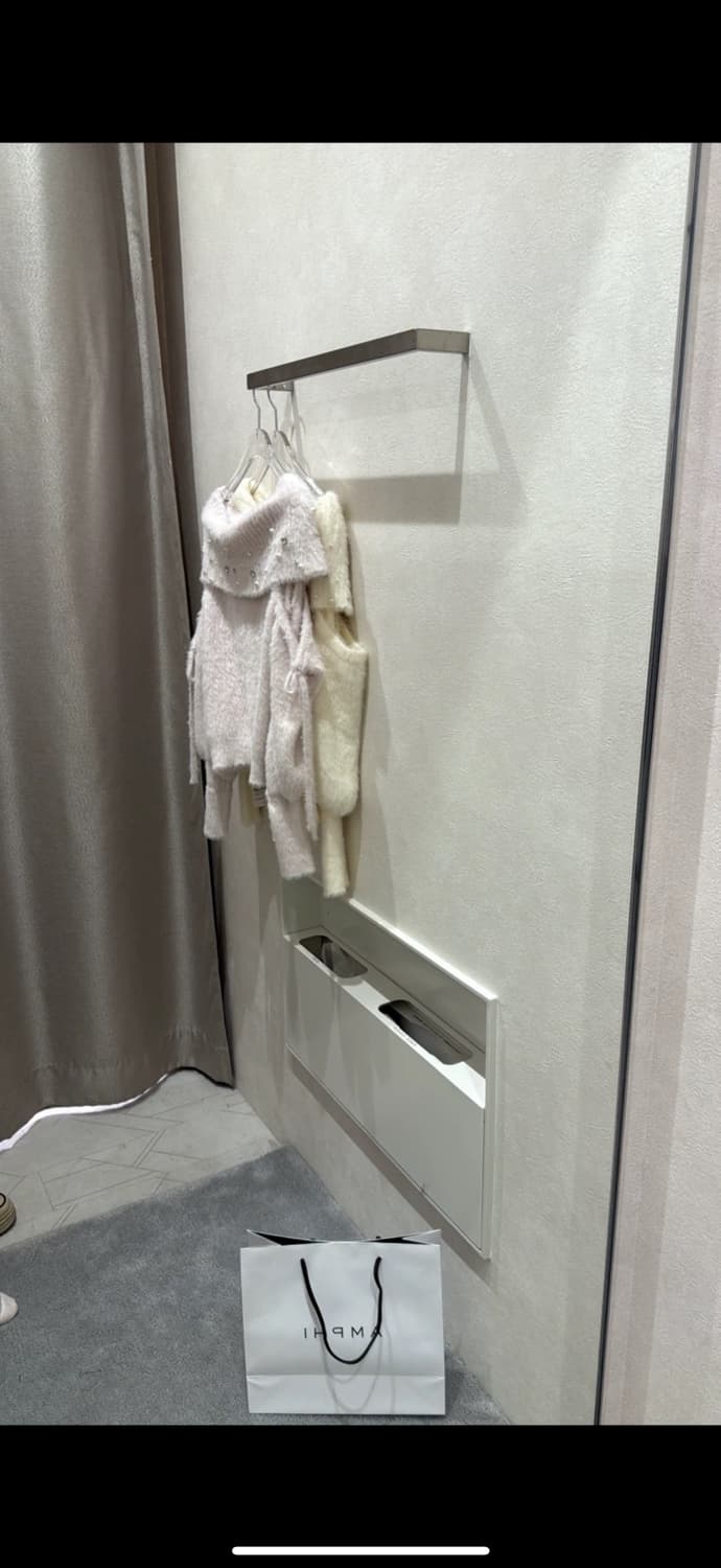 rienda 베이비핑크 니트 오픈숄더 여리여리 니트 상품이미지3