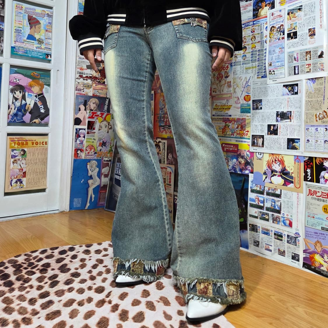 그런지 웨스턴 로우라이즈 부츠컷 데님 팬츠 상품이미지1