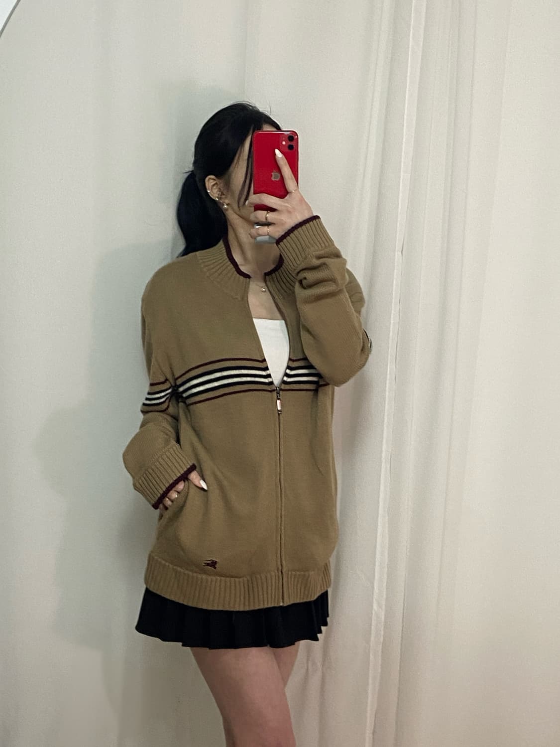 버버리 스트라이프 기마로고 니트 집업
 상품이미지1