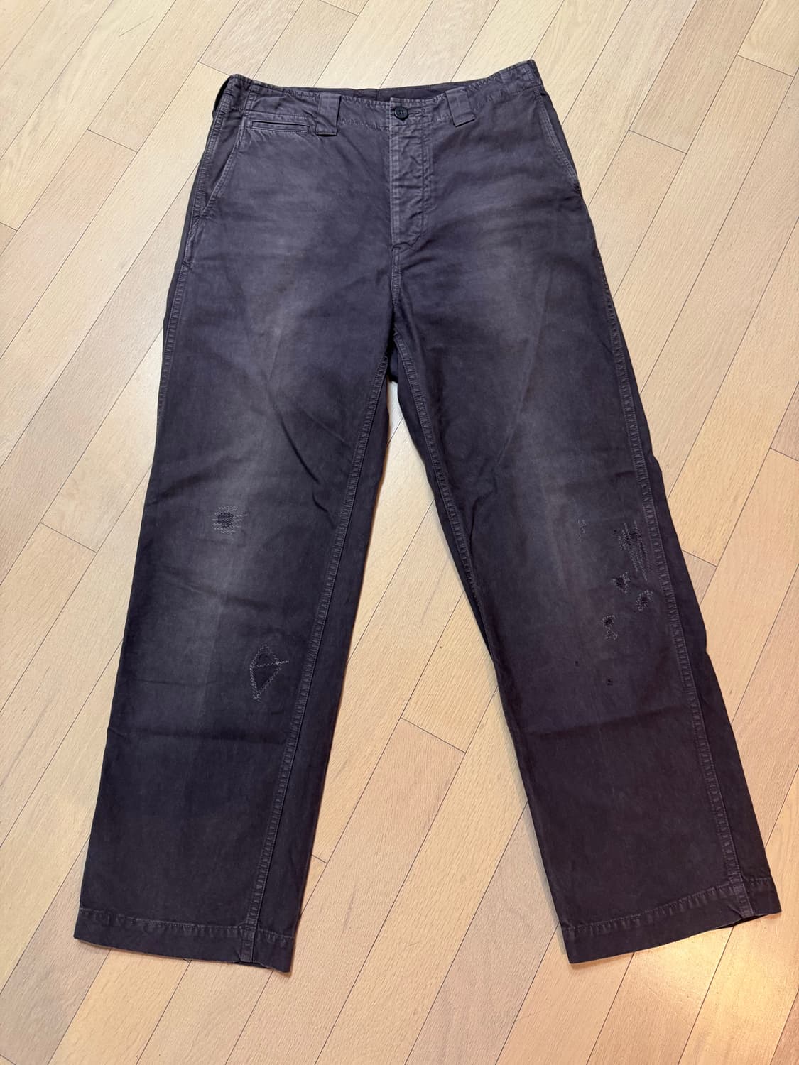 [1] 비즈빔 visvim 24AW 와이드 치노 팬츠 크래쉬 블랙 상품이미지1