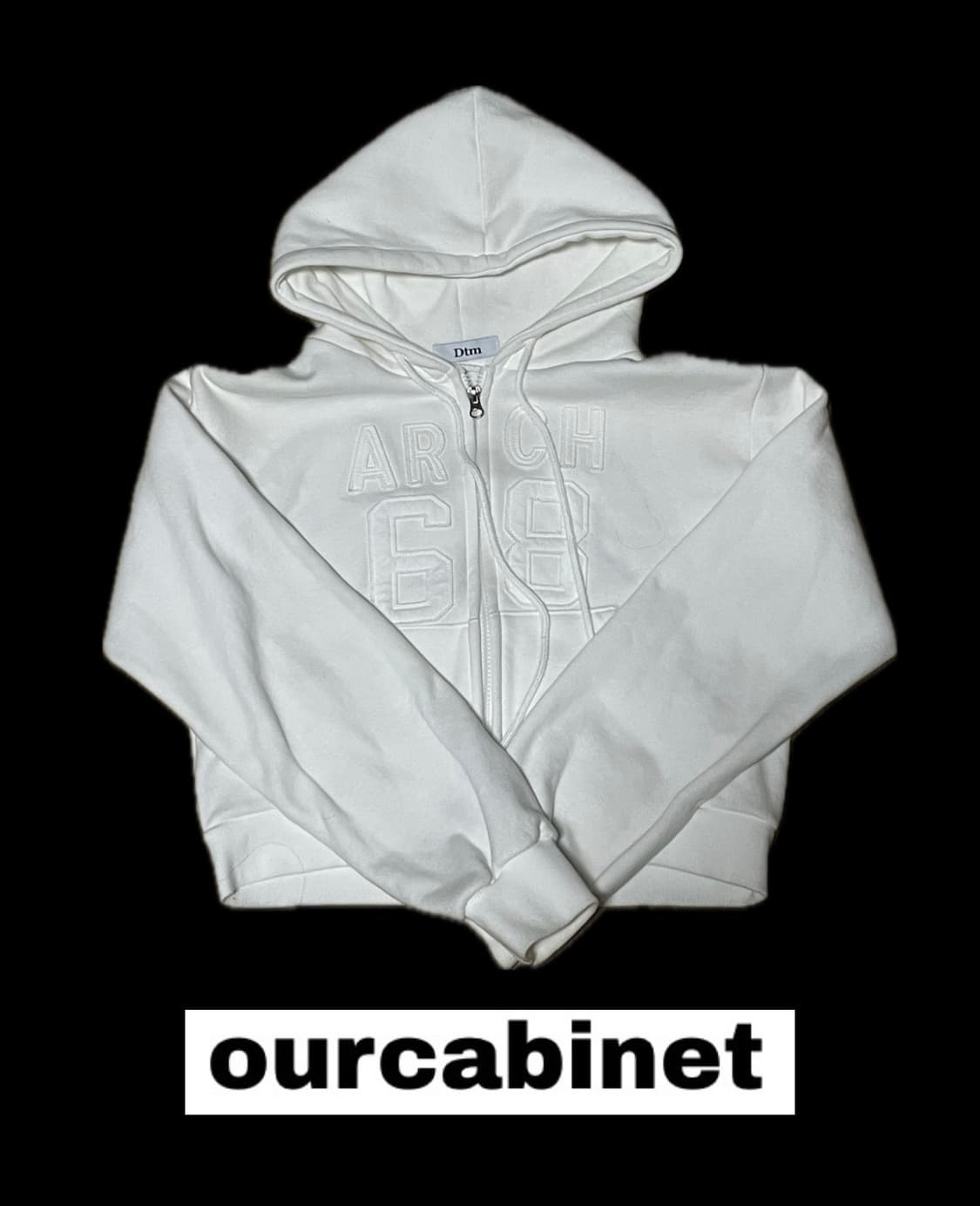 아워캐비넷 제로 후드집업 화이트 (하자 o) 상품이미지3