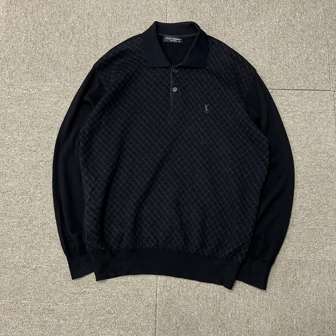 입생로랑 체크 니트 상품이미지3