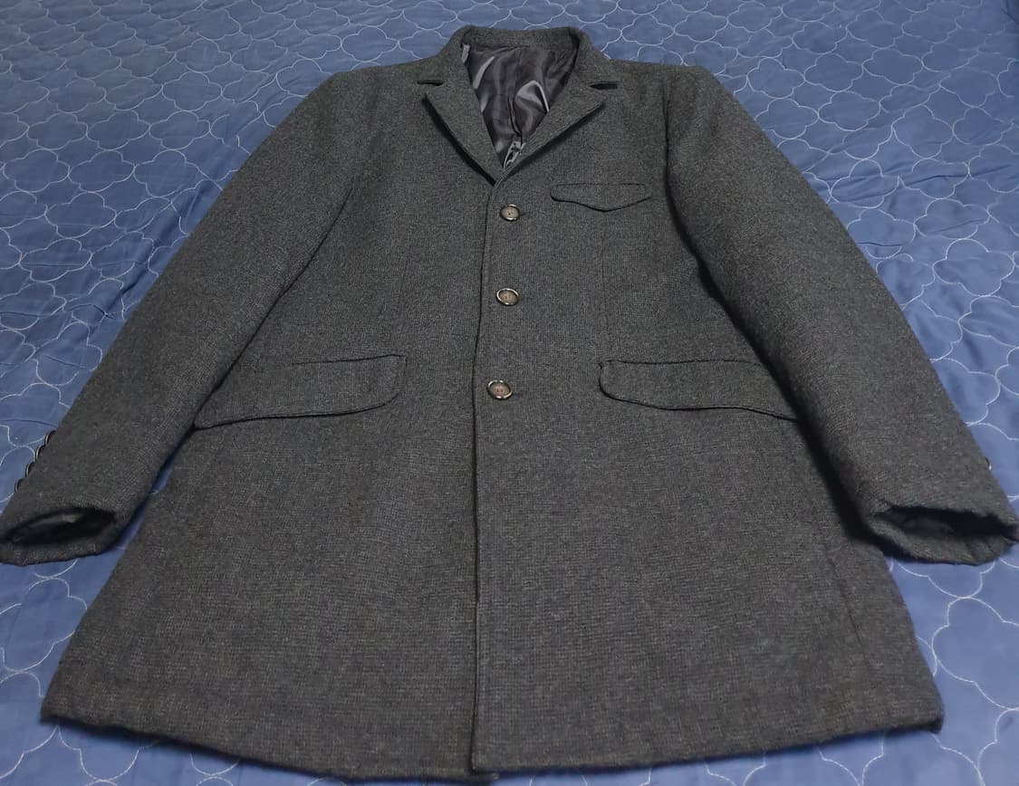 (단종매물) 마인드브릿지 트위드 울 클래식 코트 다크그레이 (105) 상품이미지1