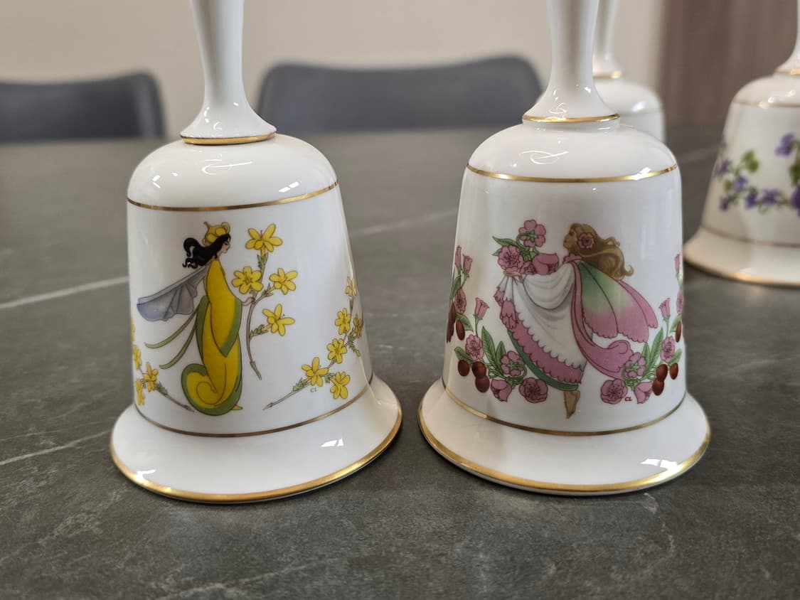 1979 Franklin Porcelain 플라워 도자기 벨 상품이미지2