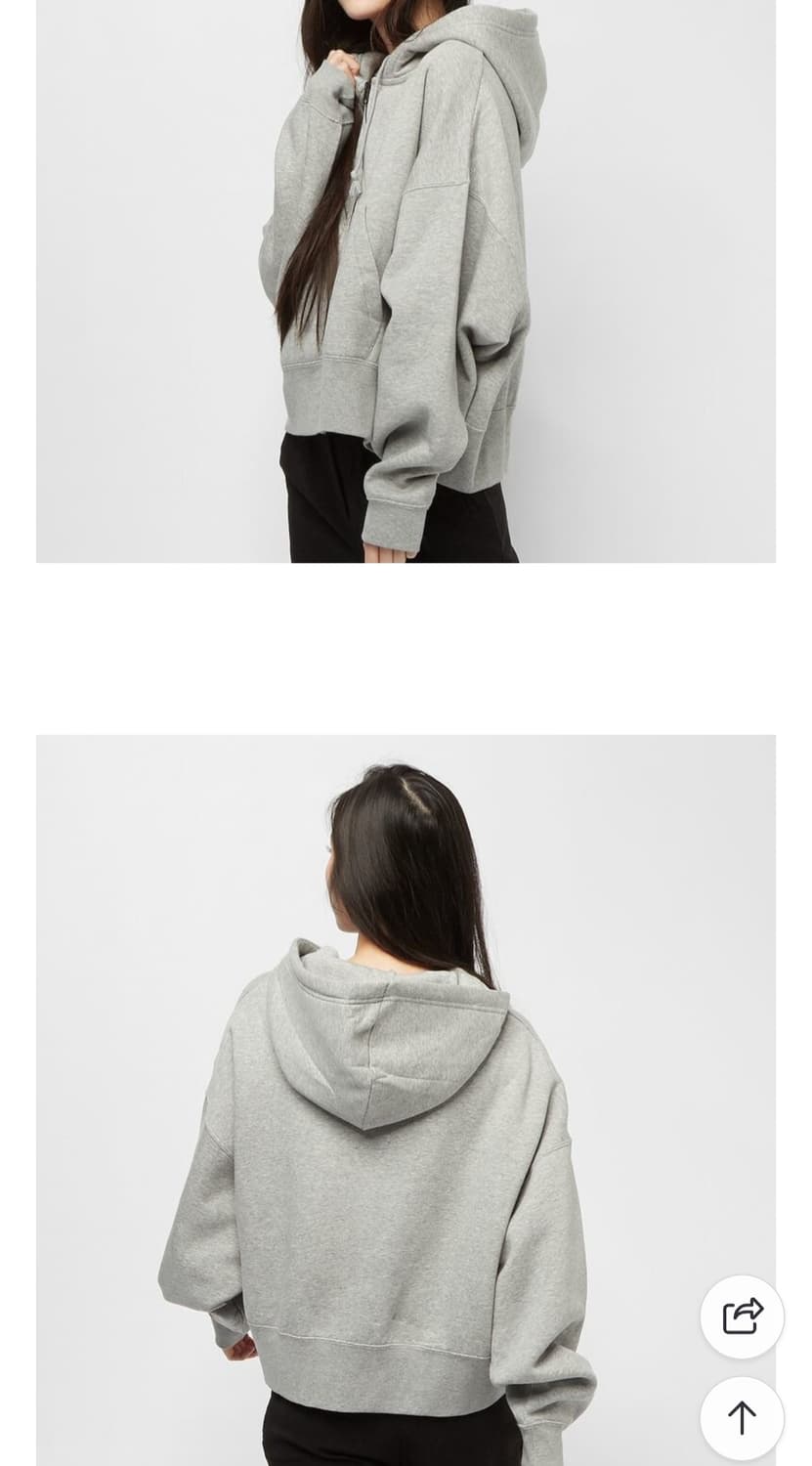 나이키 우먼스 오버사이즈 크롭 기모 후드집업 S ck1505-063 상품이미지9