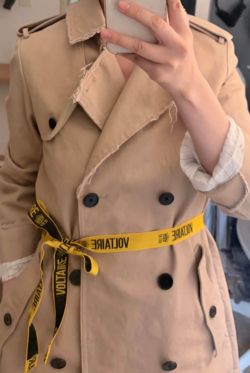 (정품)자딕앤볼테르 베이지 트렌치 코트 S  상품이미지6