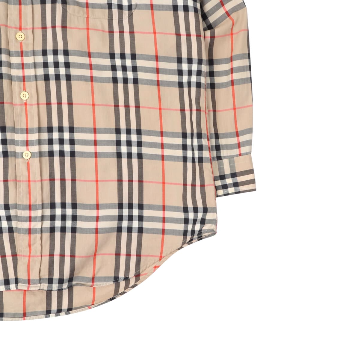 버버리 헨리넥 베이지 노바체크 셔츠 상품이미지4