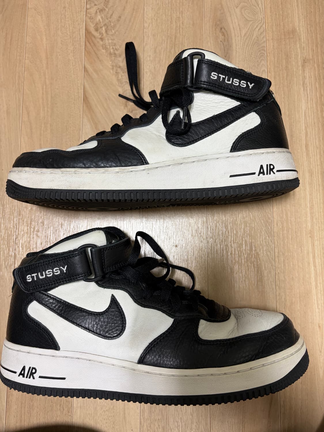나이키 x 스투시 에어포스 1 '07 미드 SP 블랙 앤 라이트 본 상품이미지5