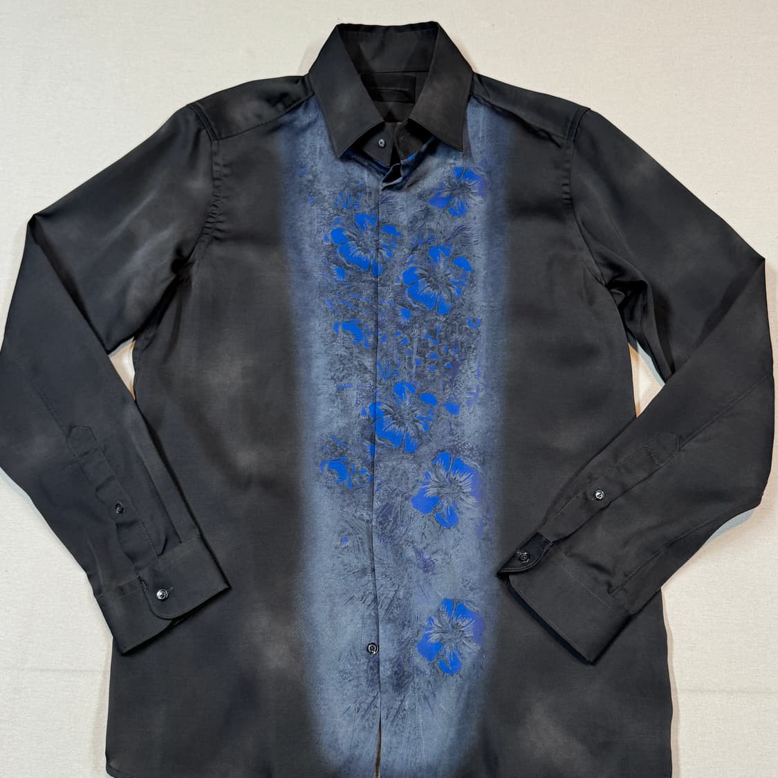 L) 디젤 블랙 골드 아방가르드 플라워 프린트 셔츠 상품이미지2