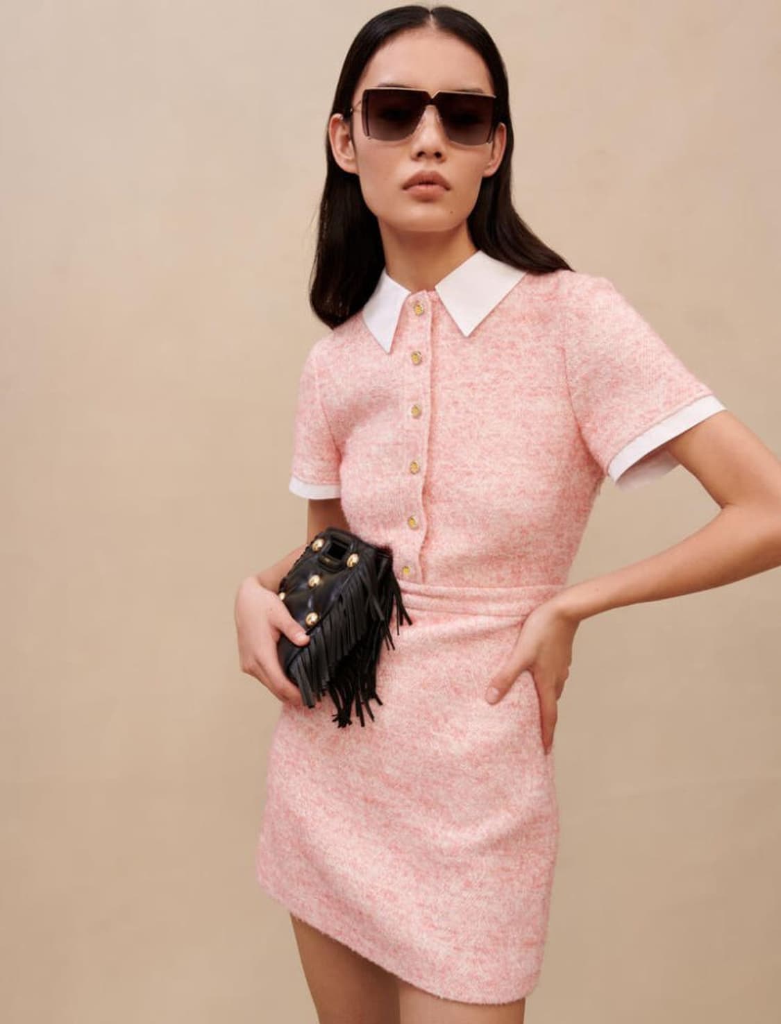 (36) 마쥬 테일러드 핑크 미니원피스 상품이미지1