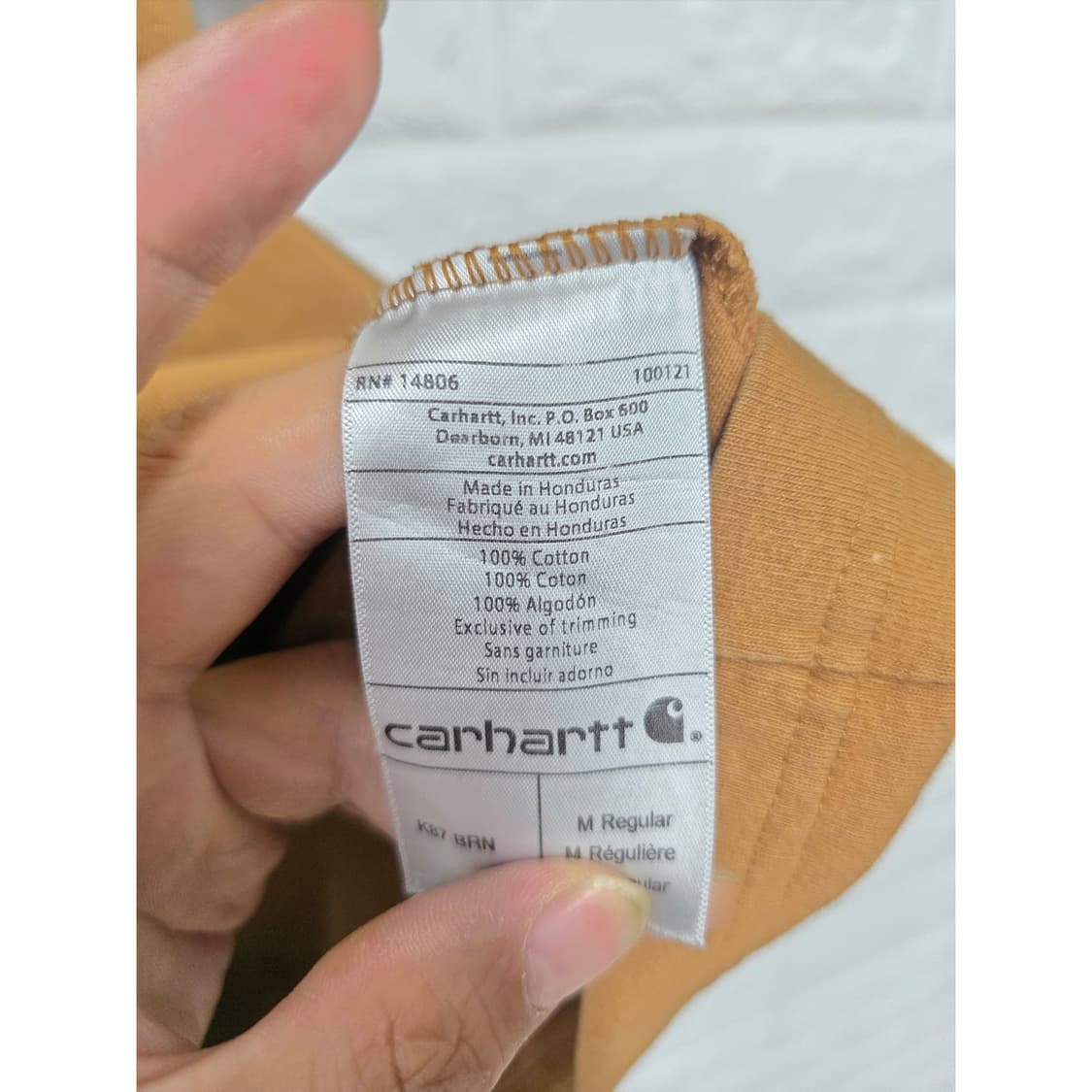 칼하트 브라운 포켓 반팔티  상품이미지3