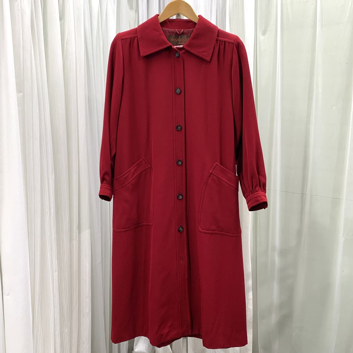 입생로랑 울100 레드 롱코트 1707 상품이미지1