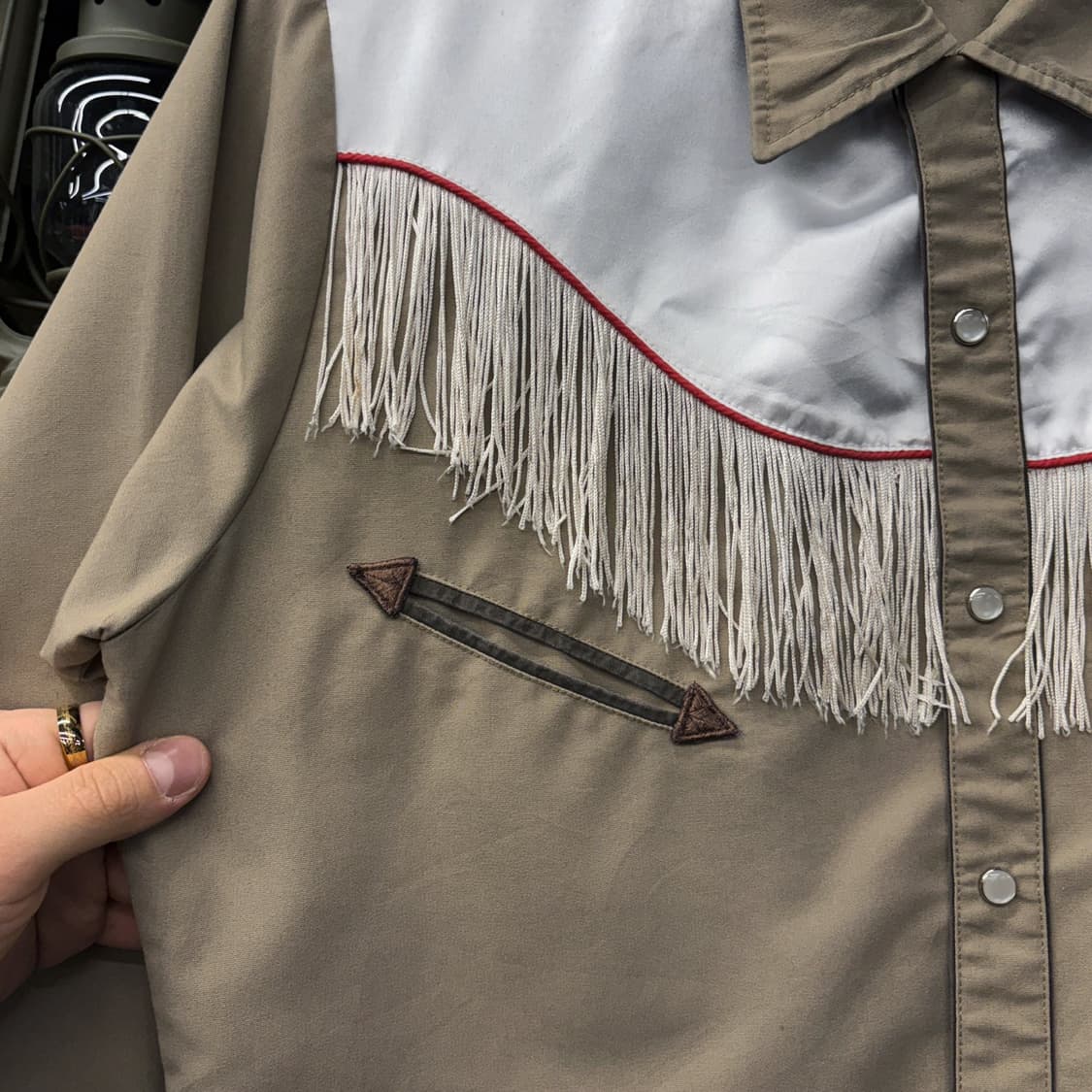 SUTRES 멕시코 새틴 프린지 셔링 웨스턴 셔츠 N515 상품이미지5