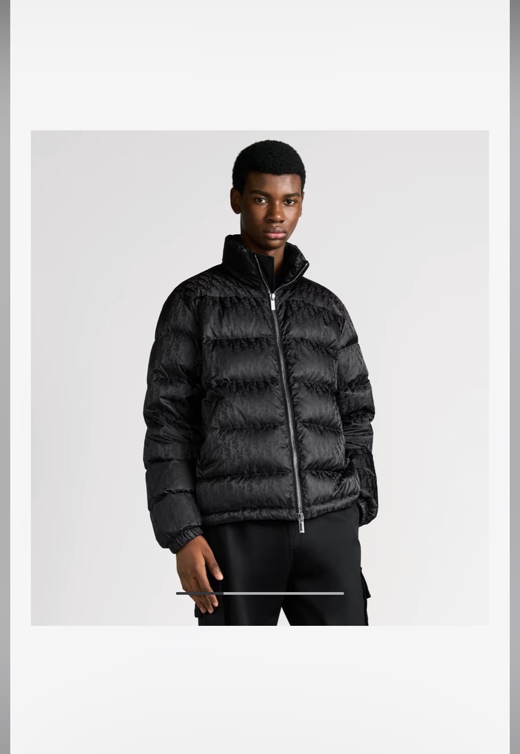 디올 오블리크 다운 자켓 블랙 나일론 자카드 상품이미지2