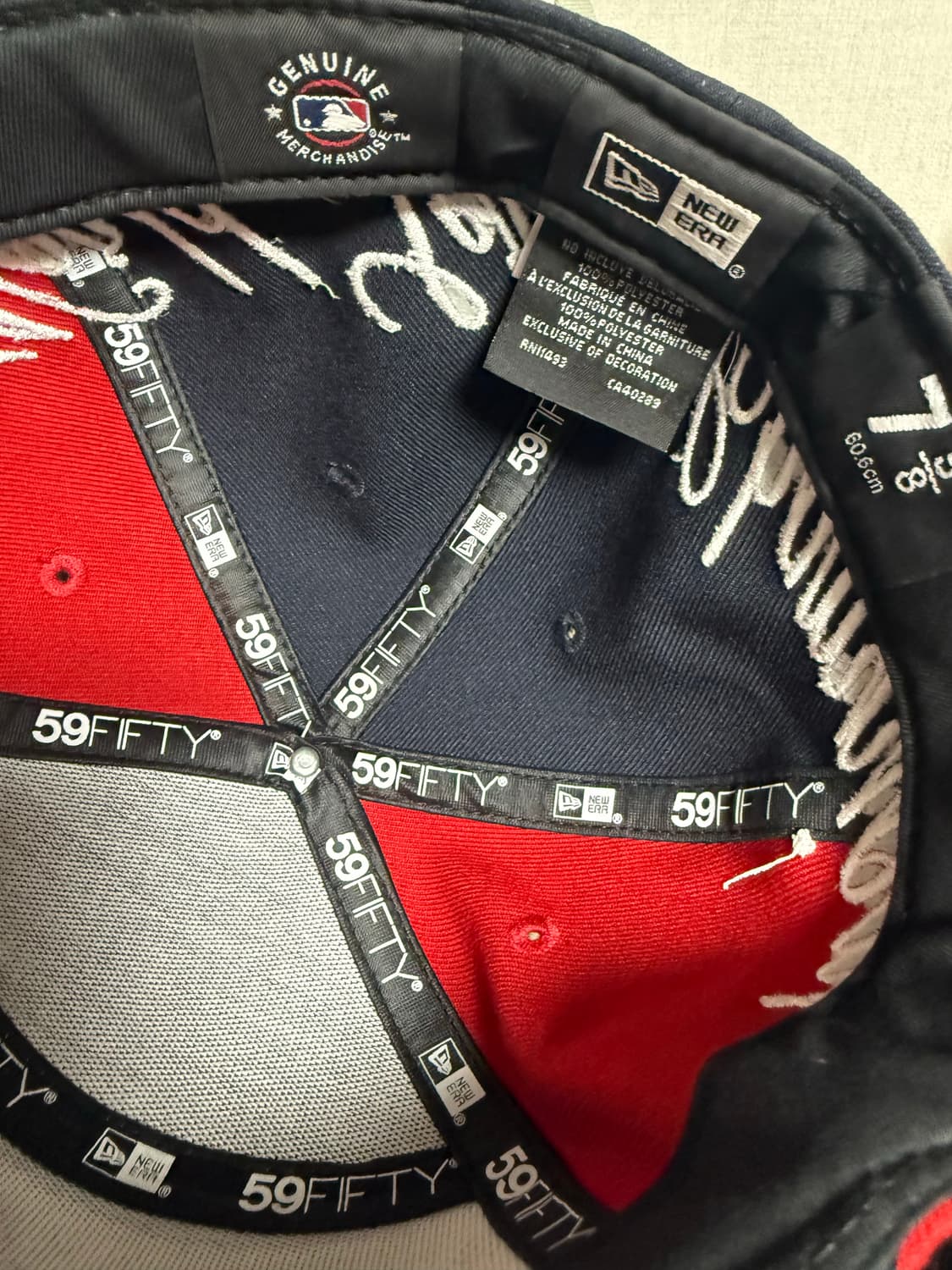 뉴에라 뉴욕 양키스 스크립트 스플릿 패널 피티드캡 60.6 상품이미지6