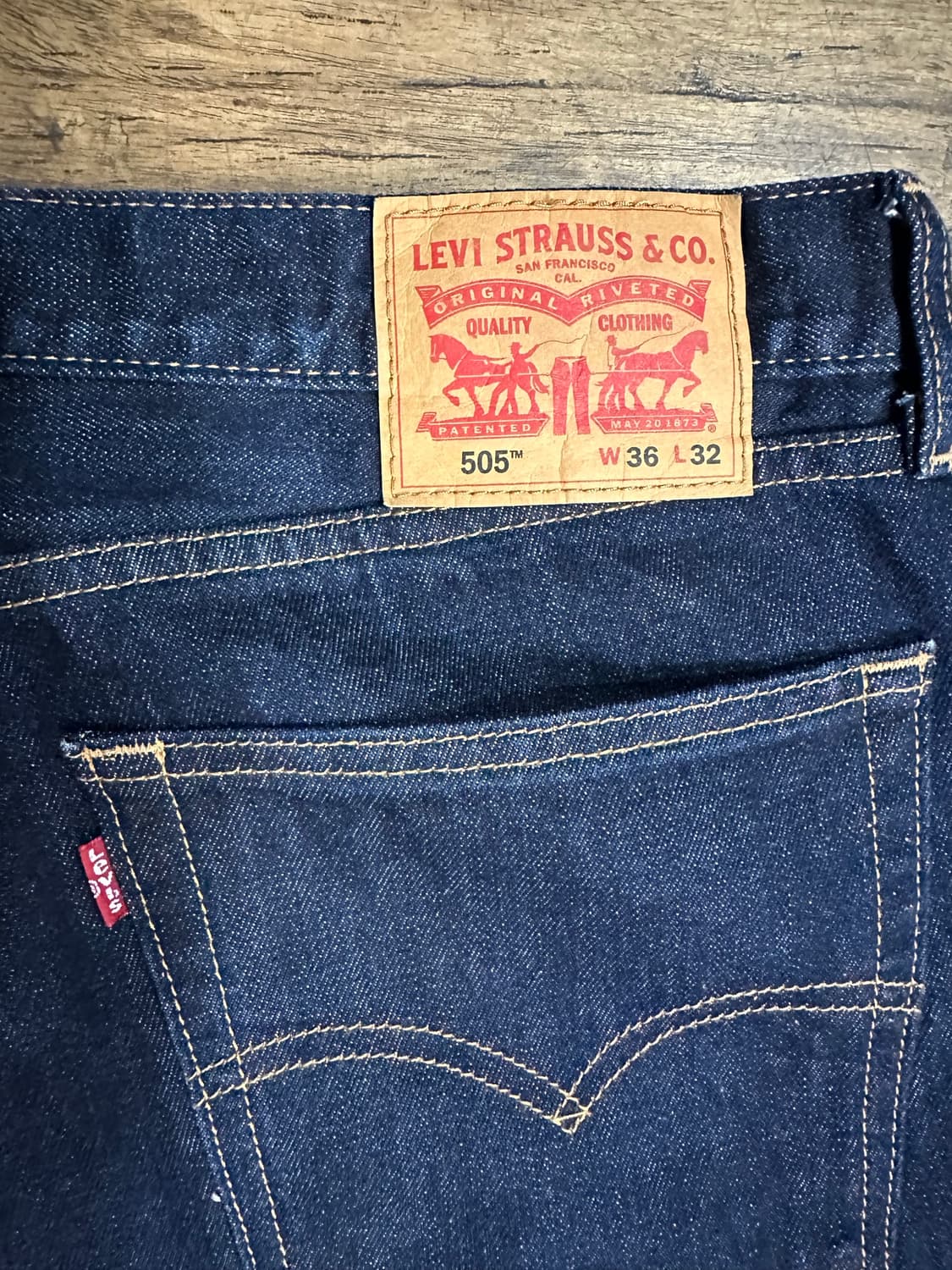 리바이스 LEVIS 505 레귤러핏 진청 데님 팬츠 W36 L32 상품이미지3