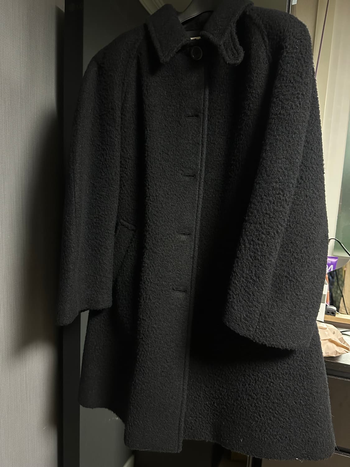 아모멘토 알파카 래글런 코트 24fw 블랙 상품이미지3