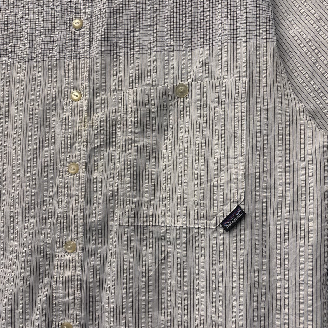 00s 파타고니아 멀티 스트라이프 패턴 시어서커 셔츠 사선탭 N1030 상품이미지5