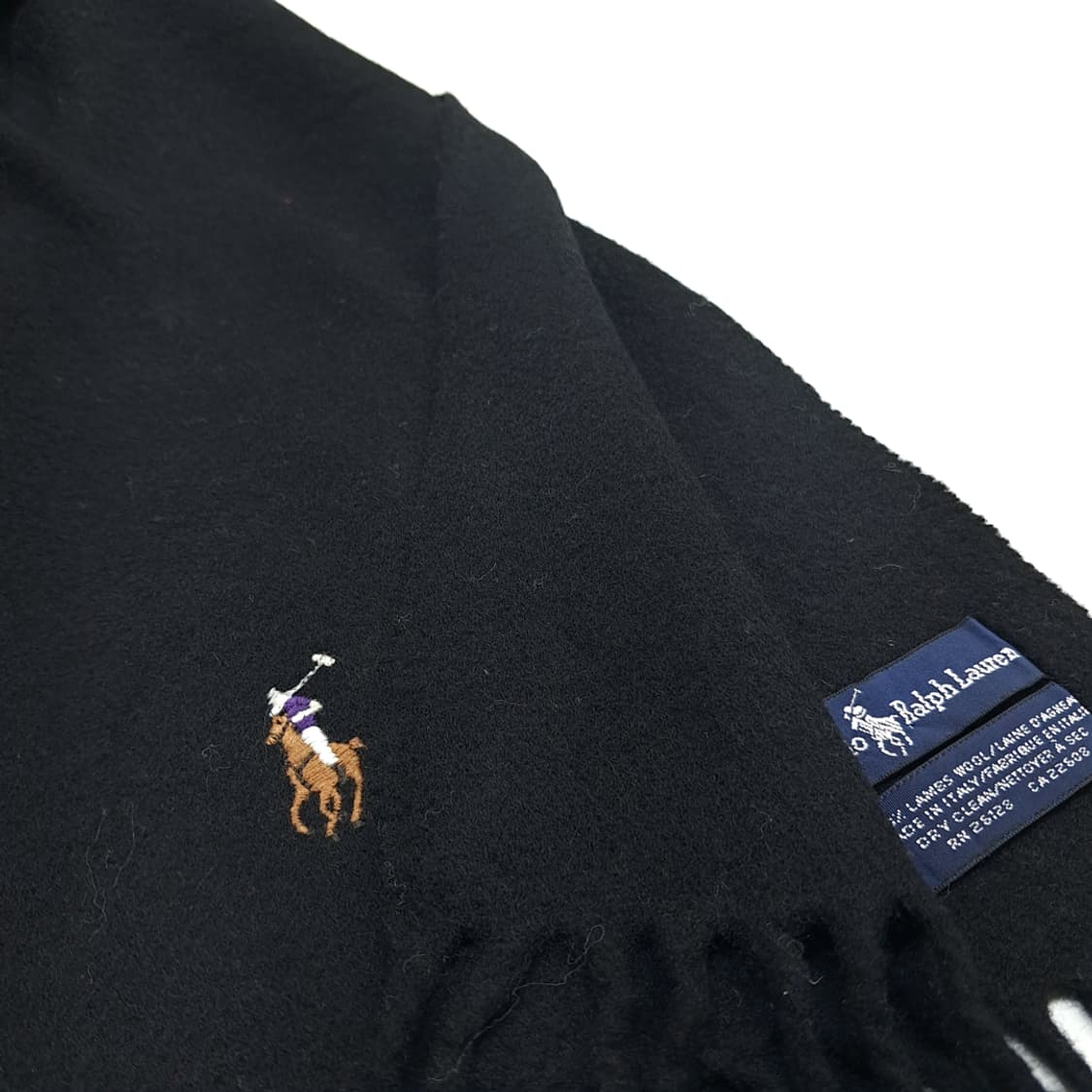 MX255 폴로 랄프로렌 블랙 램스울 목도리 머플러 상품이미지5