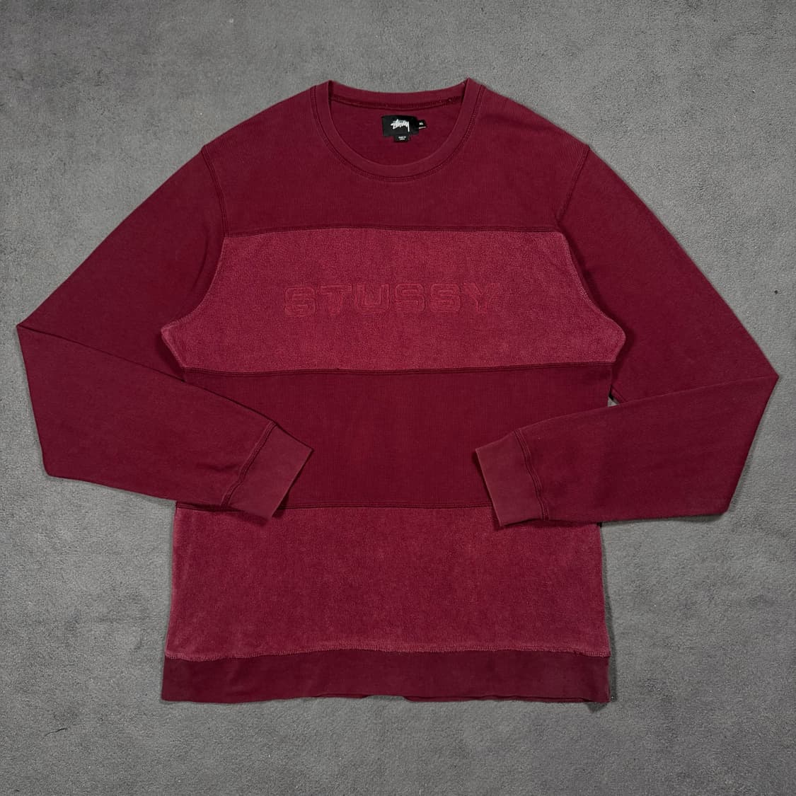 스투시 Paneled Ls Crew 레드 맨투맨 상품이미지2