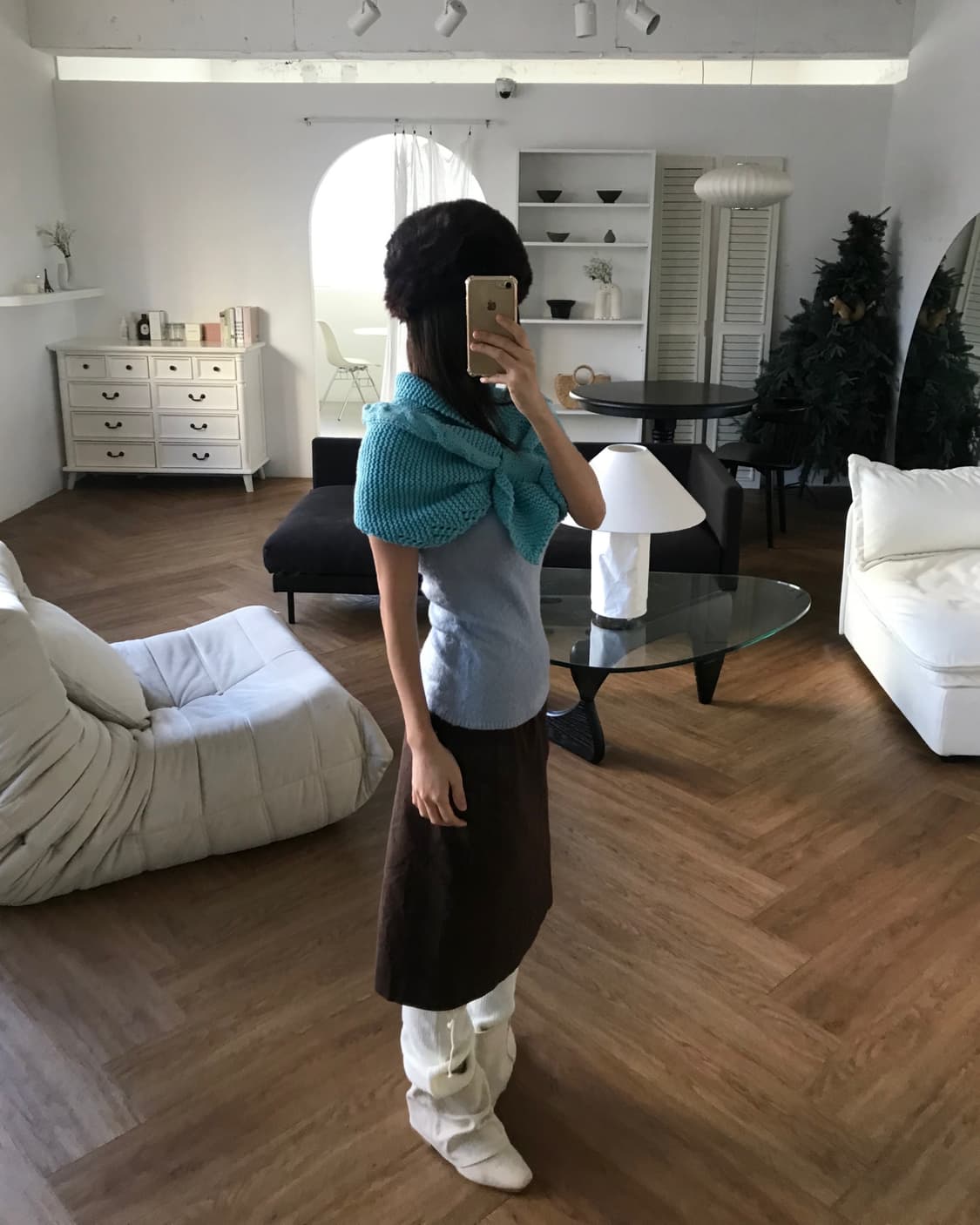 vintage suede brown skirt (26inch) 상품이미지5