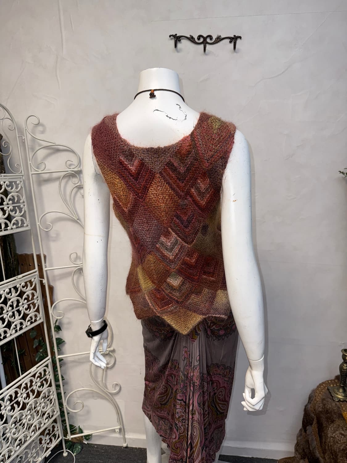 Mixed pink brown bohemian mohair 슬리브리스 상품이미지3