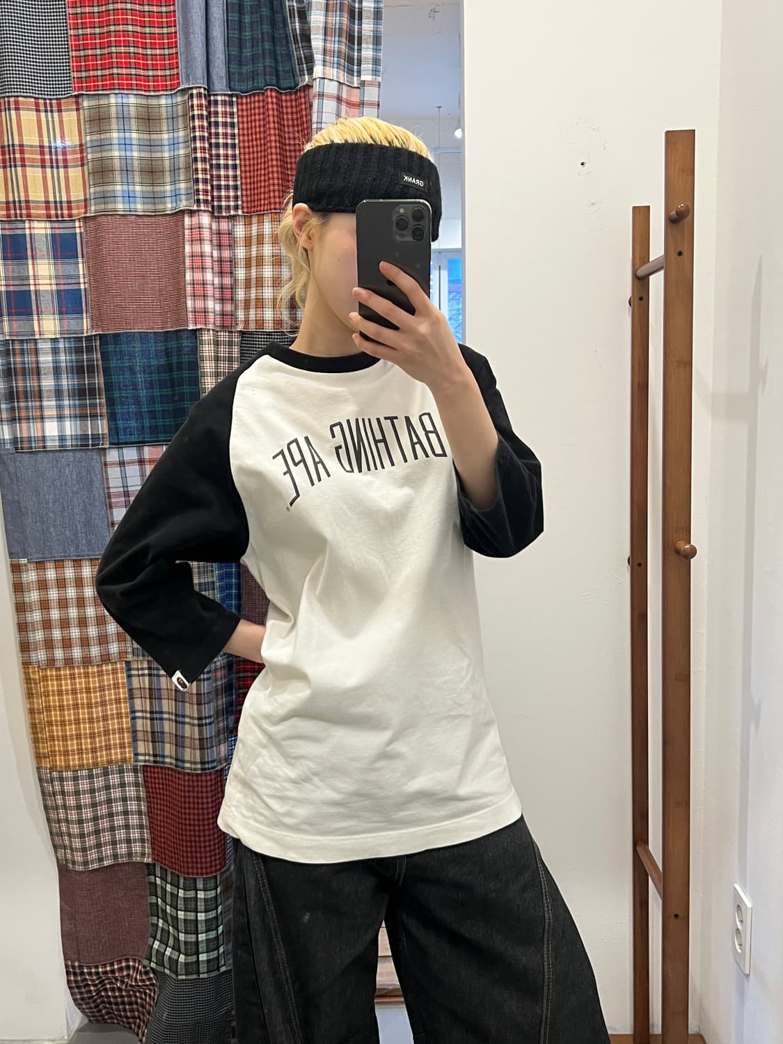 베이프 블랙앤화이트 숏 슬리브 상품이미지2