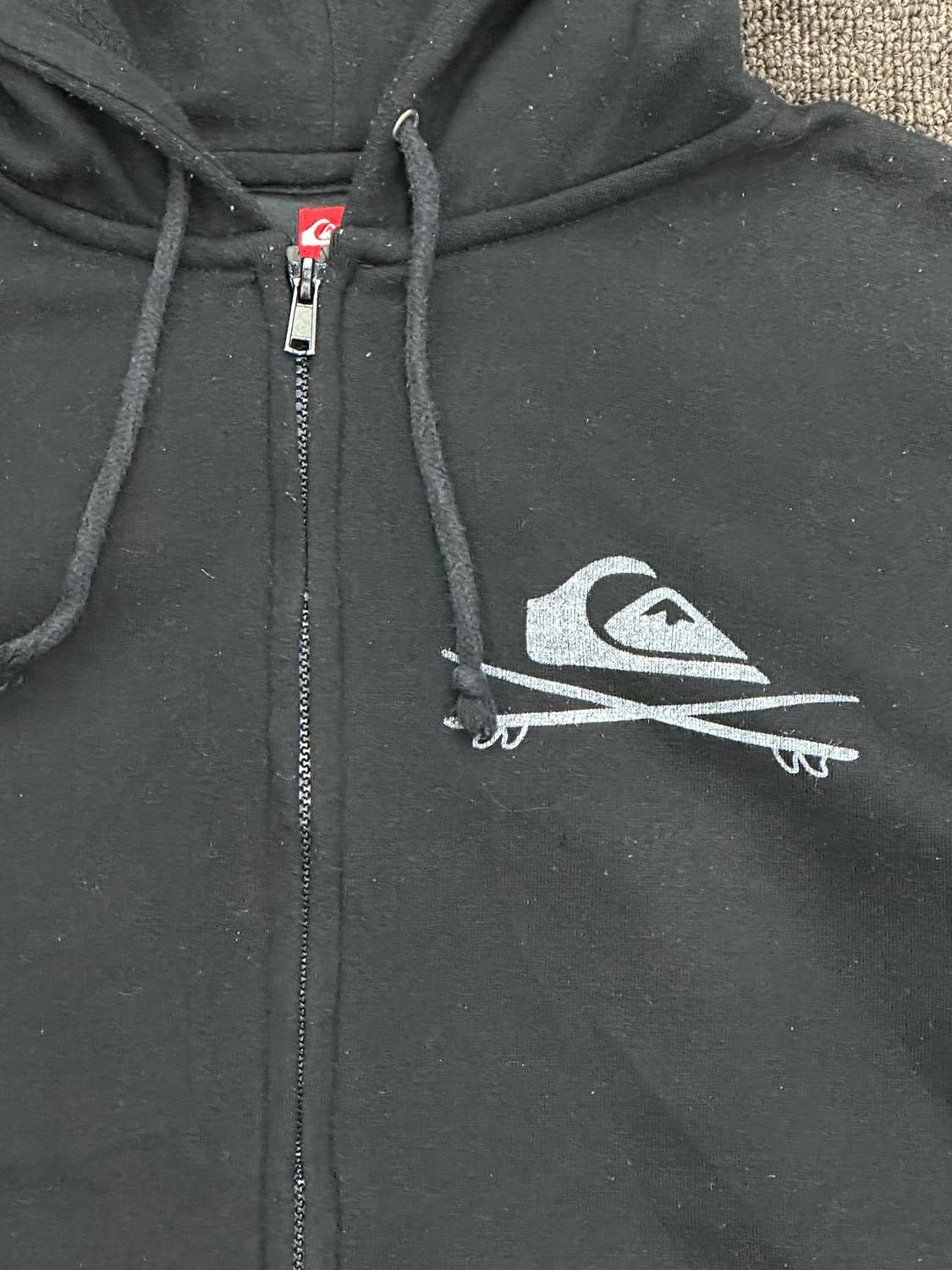 OS)QuikSilver 빈티지 블랙 플리스 후드집업 상품이미지2