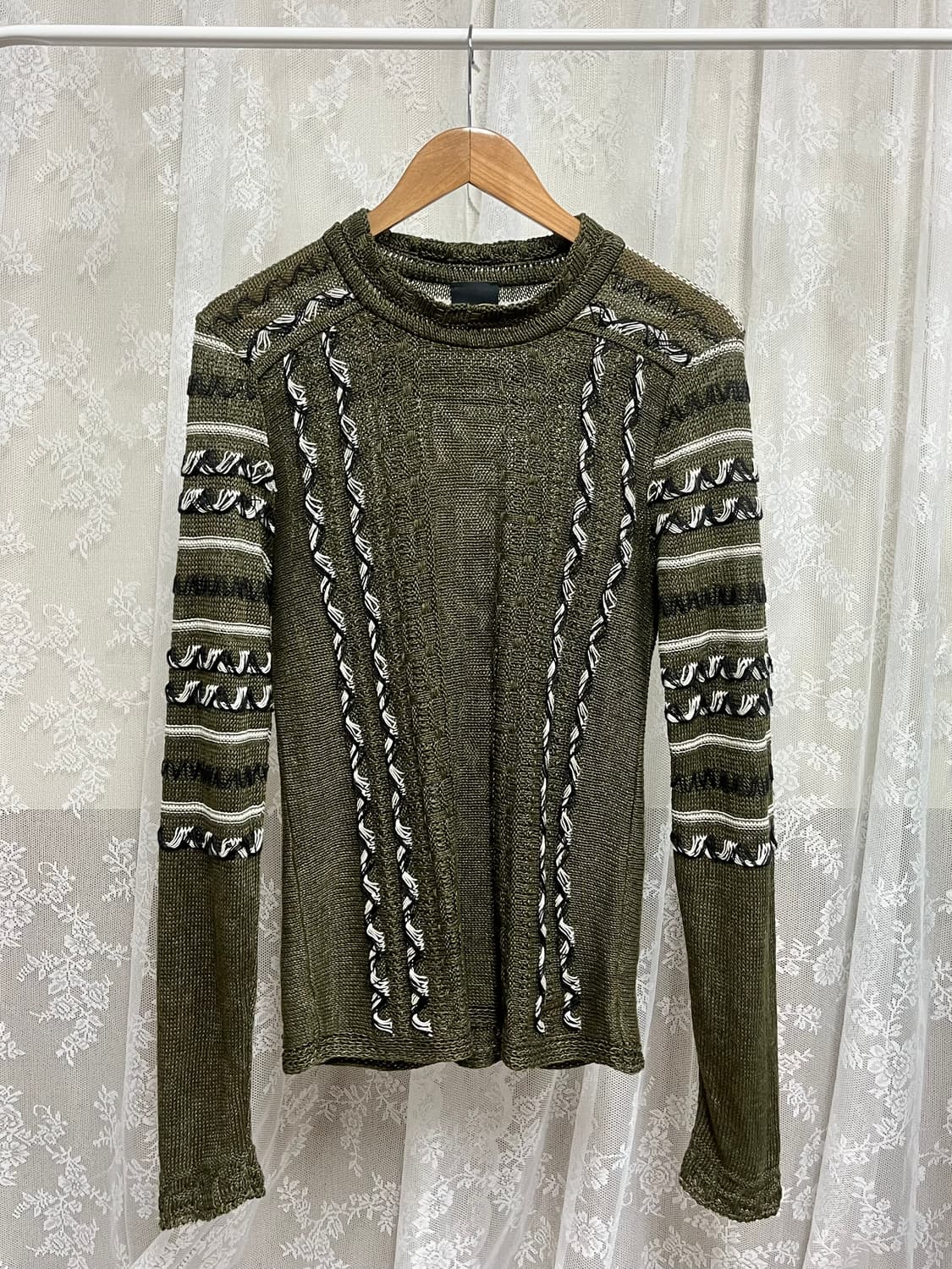 M) 저스트까발리 just cavalli 린넨 니트 카키 상품이미지1