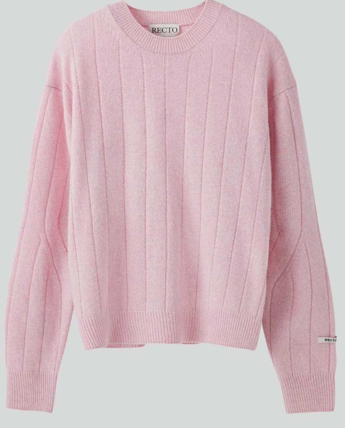 [새상품] 렉토 24FW 러블리 라운드넥 변우석 니트 스웨터 핑크 L 상품이미지2