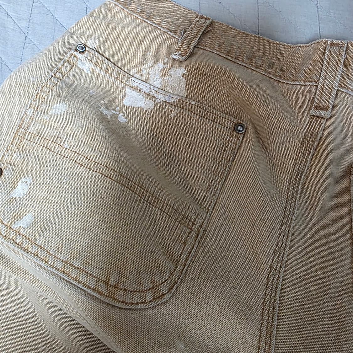 [34X31] 빈티지 칼하트 더블니 B136 BRN 워크팬츠 트래쉬드 상품이미지7