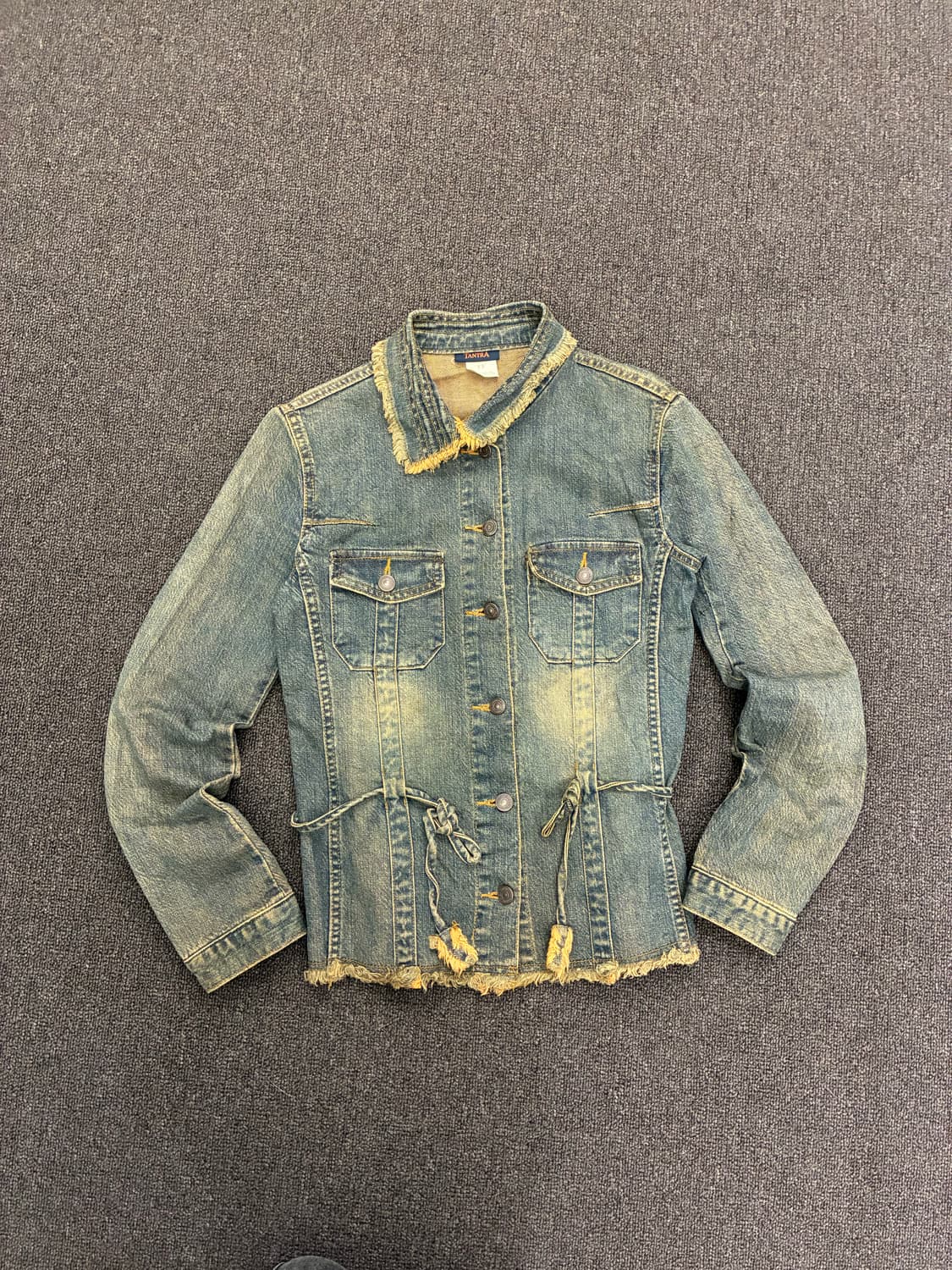 OS)Japanese vintage 여성 프린지 디테일 데님 셔츠 상품이미지5