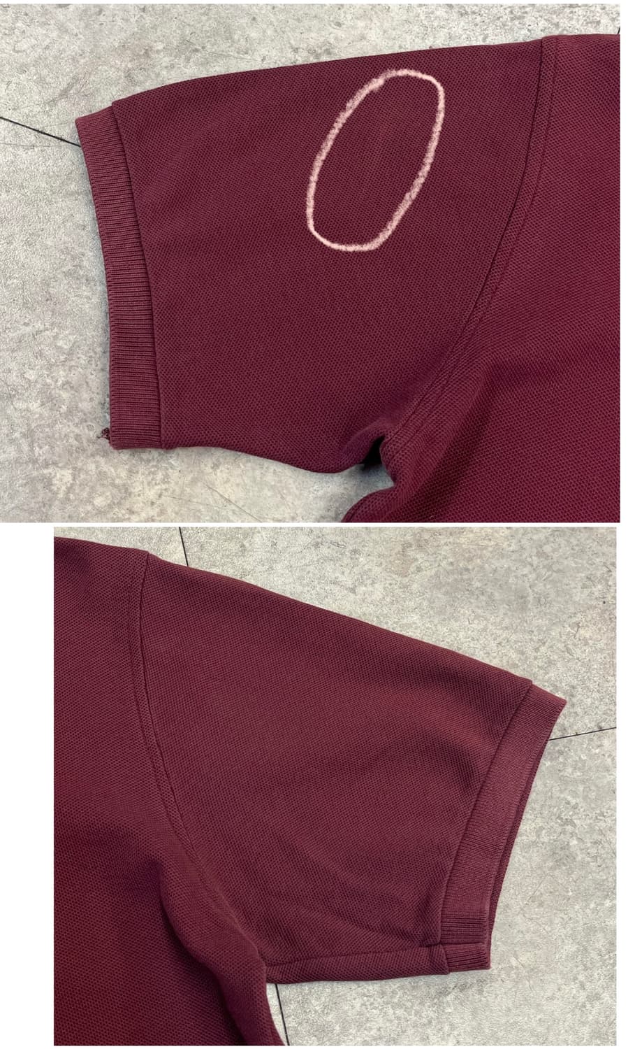 버버리 반팔 카라티 버건디 M #csz3799 상품이미지7