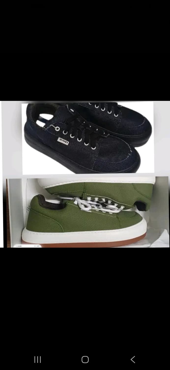 [새제품]42 써네이 드리미 스니커즈 블랙/레드/데님/그린 신발 사보 상품이미지2