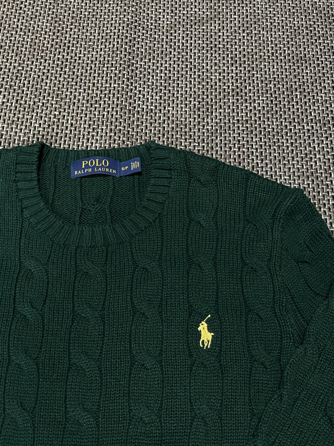 폴로 랄프로렌 그린 코튼 케이블 니트 상품이미지3
