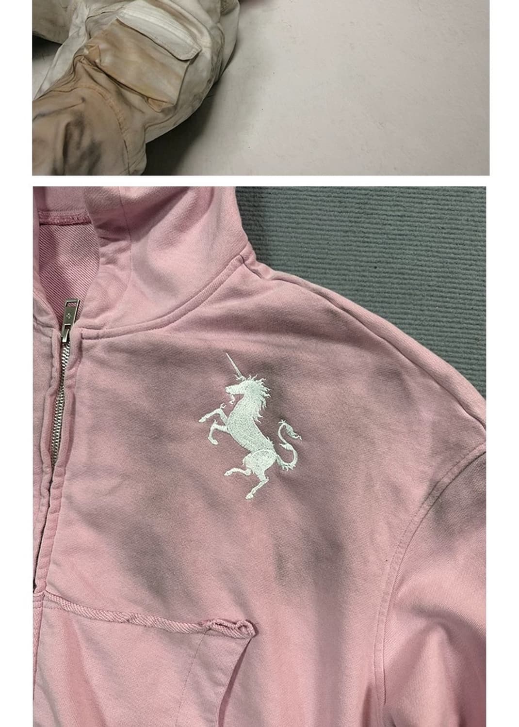 Dust Wash Pink Rider Zip Hoddie 상품이미지3