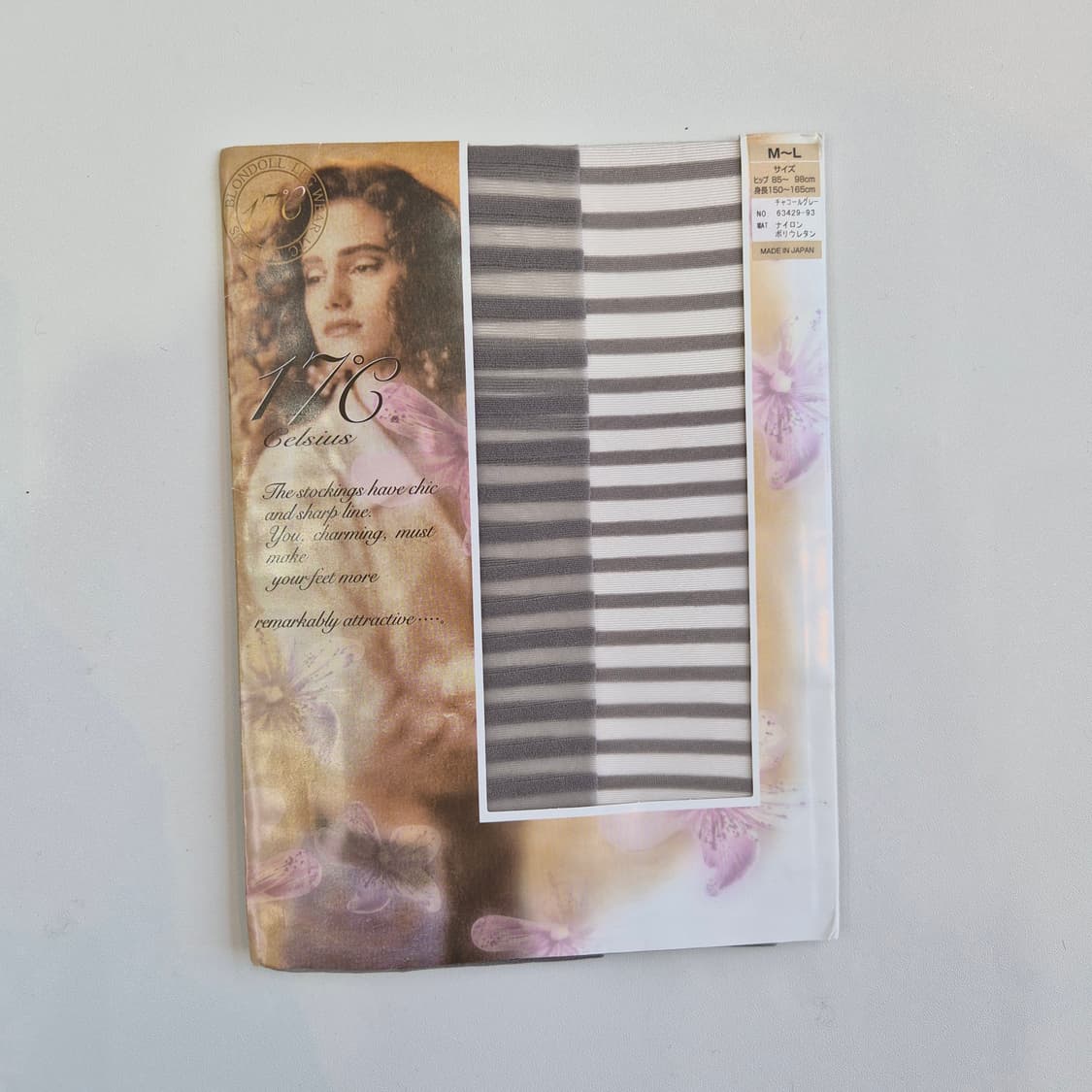 17°C Celsius 그레이 스트라이프 팬티스타킹 상품이미지1