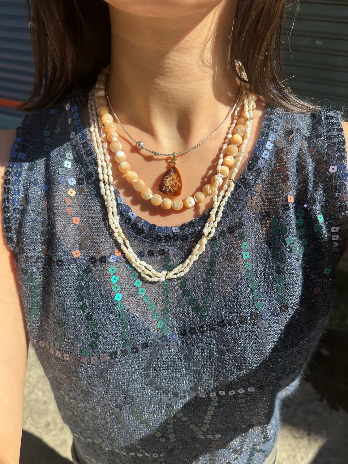 Vintage pearl necklace 상품이미지1